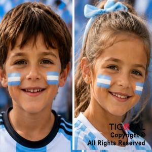 MAQUILLAJE ARTISTICO ARGENTINA CELESTE Y BLANCO (BLISTER X 6 UNIDADES - 12GR)